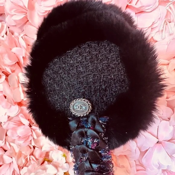 CHANEL Rabbit Fur Tweed Earmuffs - Picture 6 of 8